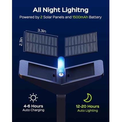 Lampa solarna LED z czujnikiem SUN BUTTERFLY LED/1,5W/3,7V 3000/6000K IP65 1500 mAh