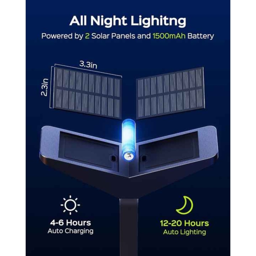 Lampa solarna LED z czujnikiem SUN BUTTERFLY LED/1,5W/3,7V 3000/6000K IP65 1500 mAh
