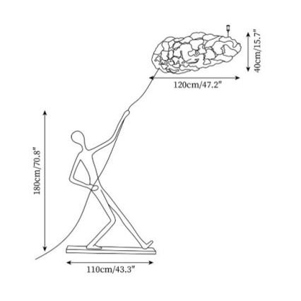 Lampa stojąca SILUETTE 6xE27/40W/230V 180 cm Dream Reach