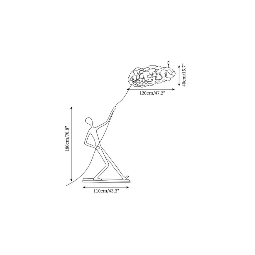 Lampa stojąca SILUETTE 6xE27/40W/230V 180 cm Dream Reach