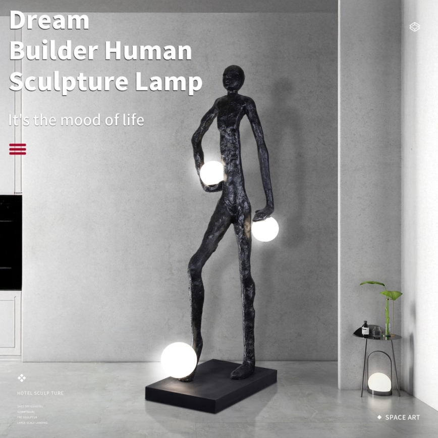 Lampa podłogowa SILUETTE 3xE27/60W/230V 185 cm Aura