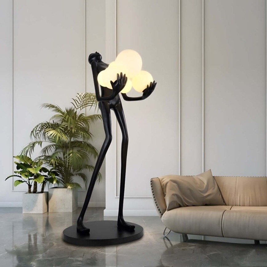 Lampa stojąca SILUETTE 6xE27/25W/230V 180 cm Human Ball