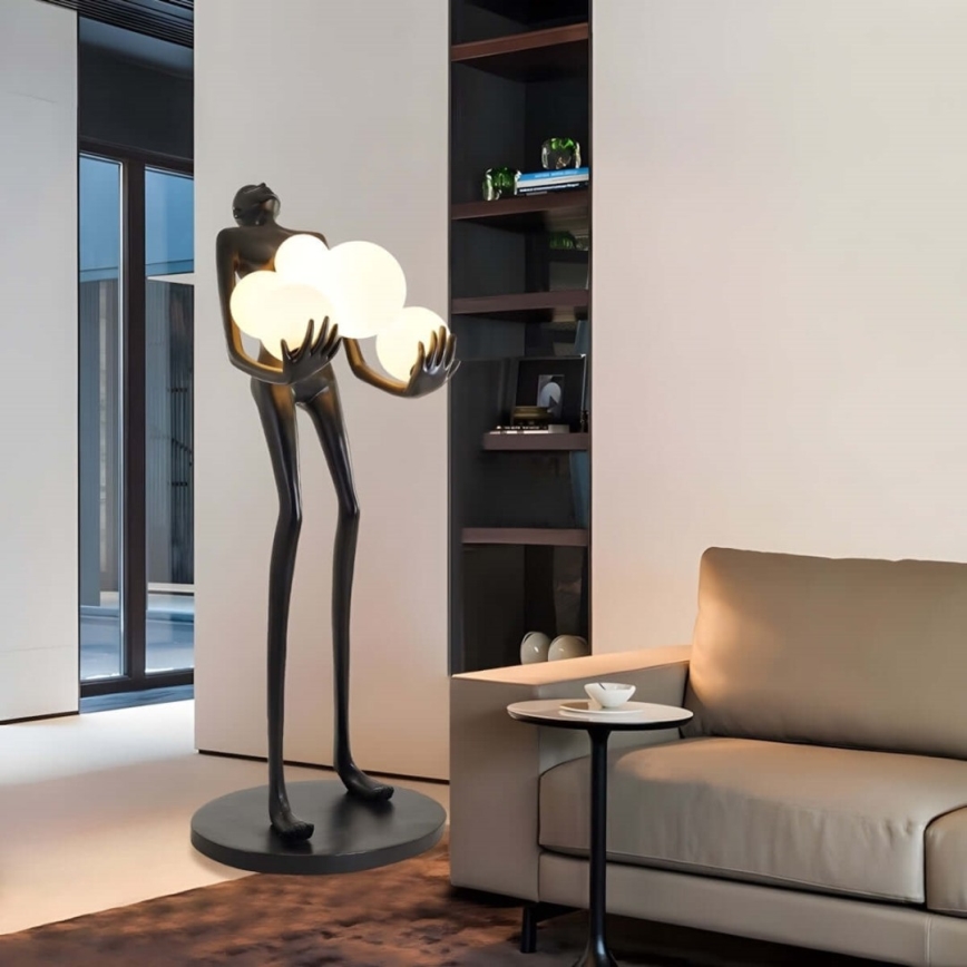 Lampa stojąca SILUETTE 6xE27/25W/230V 180 cm Human Ball