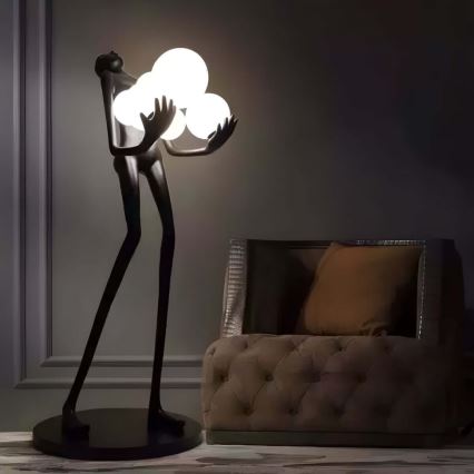 Lampa stojąca SILUETTE 6xE27/25W/230V 180 cm Human Ball
