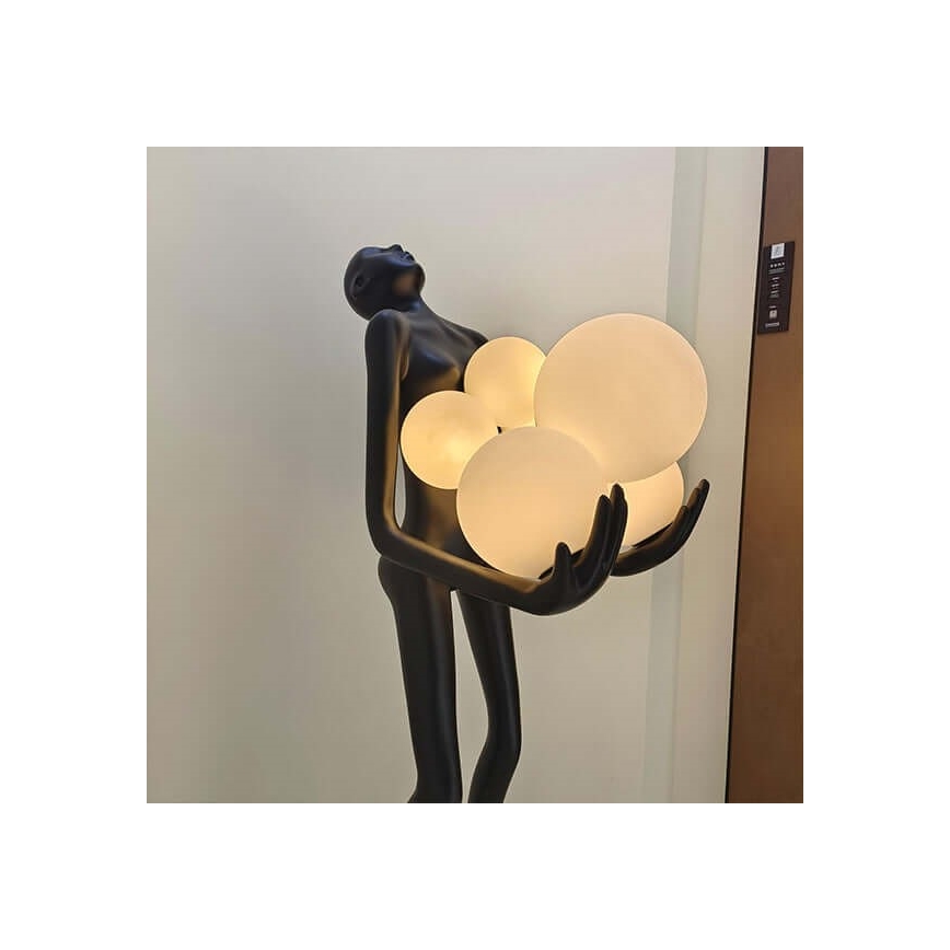 Lampa stojąca SILUETTE 6xE27/25W/230V 180 cm Human Ball