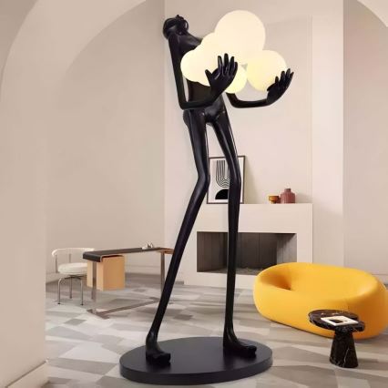 Lampa stojąca SILUETTE 6xE27/25W/230V 180 cm Human Ball