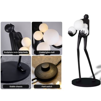 Lampa stojąca SILUETTE 6xE27/25W/230V 180 cm Human Ball