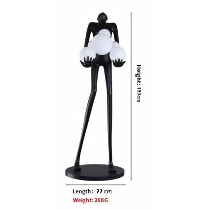 Lampa stojąca SILUETTE 6xE27/25W/230V 180 cm Human Ball