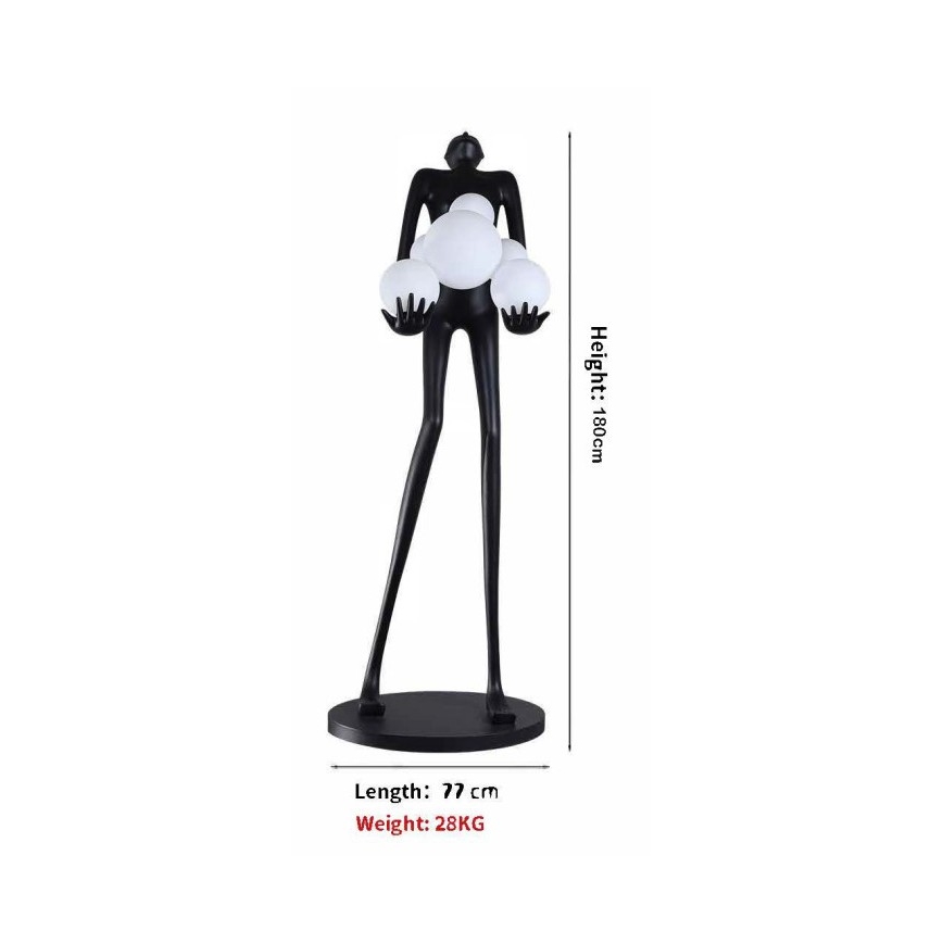Lampa stojąca SILUETTE 6xE27/25W/230V 180 cm Human Ball