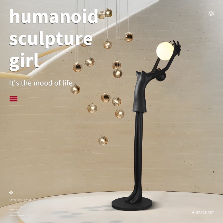 Lampa stojąca SILUETTE 1xE27/25W/230V 210 cm Human Girl