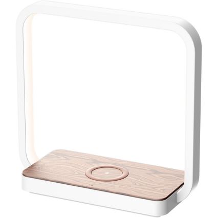 LED Ściemnialna dotykowa lampa stołowa LED/4W/5V biała z bezprzewodowym zasilaniem