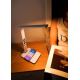 LED Ściemnialna lampa z ładowaniem bezprzewodowym QI and USB KINGFISHER LED/8,5W/230V biała