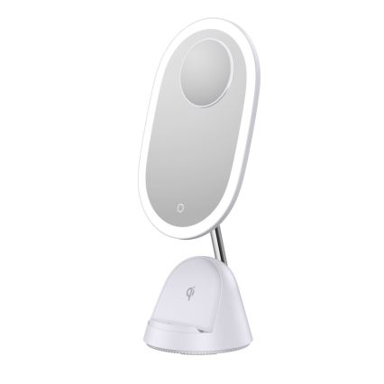 LED Regulowane lusterko kosmetyczne z bezprzewodowym ładowaniem LED/18W/230V