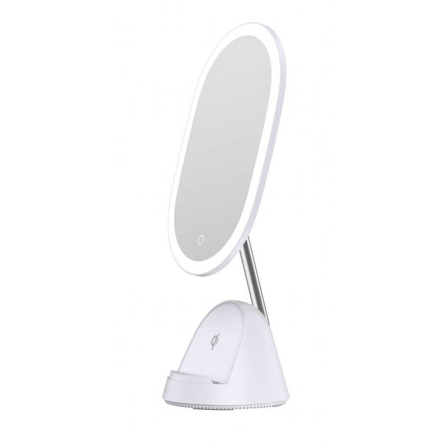 LED Regulowane lusterko kosmetyczne z bezprzewodowym ładowaniem LED/18W/230V