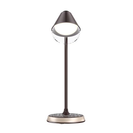 Lampa stołowa LED z funkcją ściemniania i ładowaniem bezprzewodowym FINCH LED/9W/12/230V brązowe/złoty