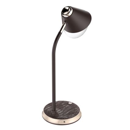 Lampa stołowa LED z funkcją ściemniania i ładowaniem bezprzewodowym FINCH LED/9W/12/230V brązowe/złoty