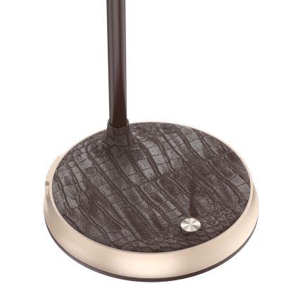 LED Regulowana lampa stołowa z ładowaniem bezprzewodowym FINCH LED/9W/12/230V brązowo-złota