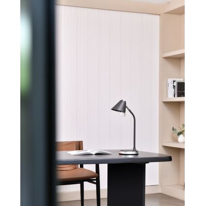 LED Regulowana lampa stołowa z ładowaniem bezprzewodowym FINCH LED/9W/12/230V szara/błyszczący chrom