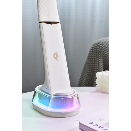 LED RGB Regulowana lampa stołowa z ładowaniem bezprzewodowym CORELLA LED/7W/12/230V czarna