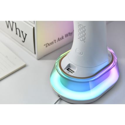 LED RGB Regulowana lampa stołowa z ładowaniem bezprzewodowym CORELLA LED/7W/12/230V czarna