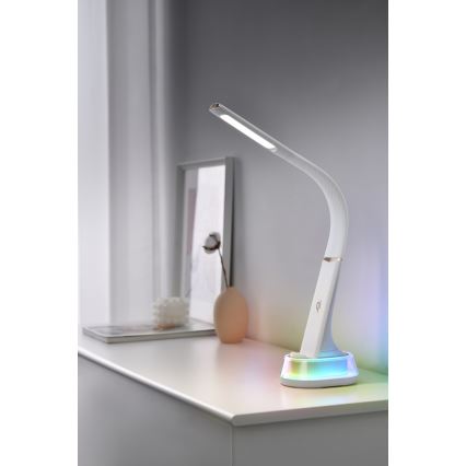 LED RGB Regulowana lampa stołowa z ładowaniem bezprzewodowym CORELLA LED/7W/12/230V czarna