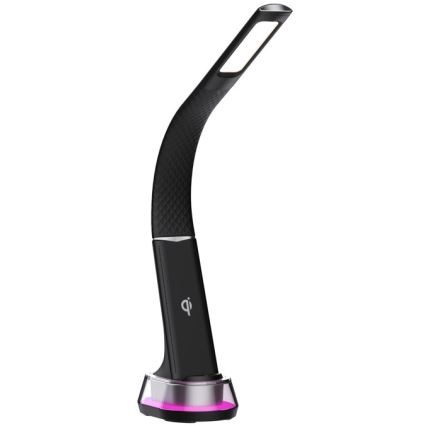 LED RGB Regulowana lampa stołowa z ładowaniem bezprzewodowym CORELLA LED/7W/12/230V czarna