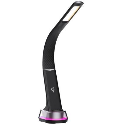 LED RGB Regulowana lampa stołowa z ładowaniem bezprzewodowym CORELLA LED/7W/12/230V czarna