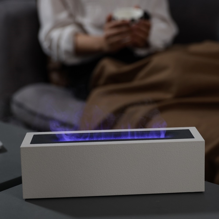 LED Dyfuzor aromatu i nawilżacz powietrza z imitacją płomienia LED/10W/5V
