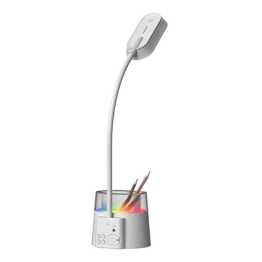LED RGBW Lampa ściemnialna stołowa z uchwytem na ołówek FALCON LED/10W/5V