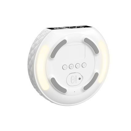 Budzik z wyświetlaczem LCD i bezprzewodową Qi ładowarką 27W/9V 220 mAh biały