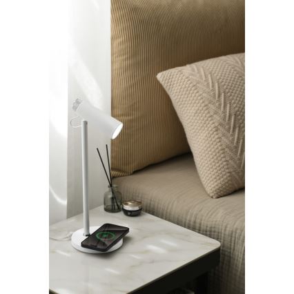 LED Lampa stołowa ściemnialna z bezprzewodowym Qi ładowaniem TIT LED/12W/230V biały