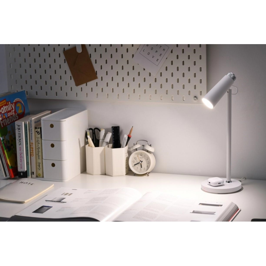 LED Lampa stołowa ściemnialna z bezprzewodowym Qi ładowaniem TIT LED/12W/230V biały
