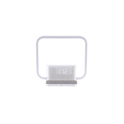 LED Lampa stołowa ściemnialna z budzikiem i Qi ładowaniem LED/18W/230V biały