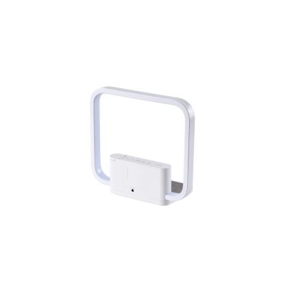 LED Lampa stołowa ściemnialna z budzikiem i Qi ładowaniem LED/18W/230V biały