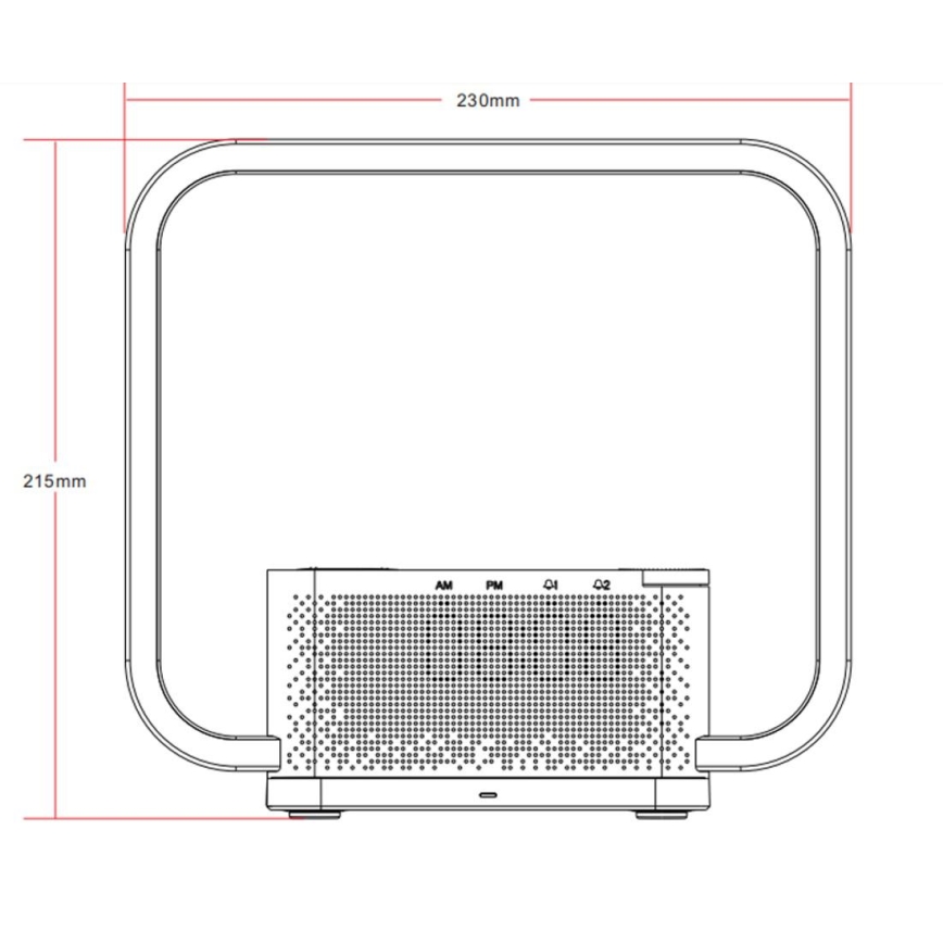 LED Lampa stołowa ściemnialna z budzikiem i Qi ładowaniem LED/18W/230V biały