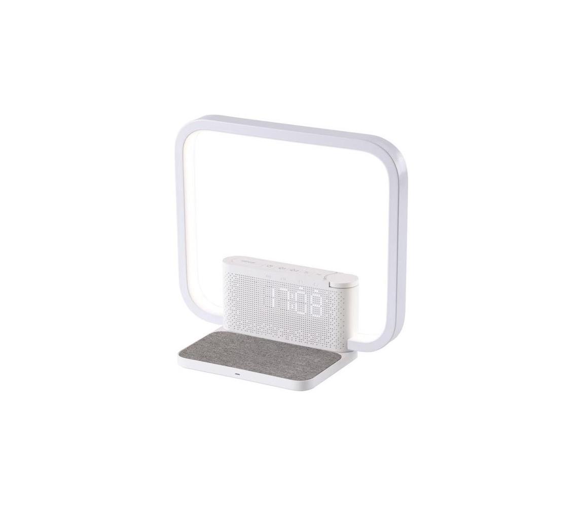08994L - LED Lampa stołowa ściemnialna z budzikiem i ładowaniem 18W/230V biały