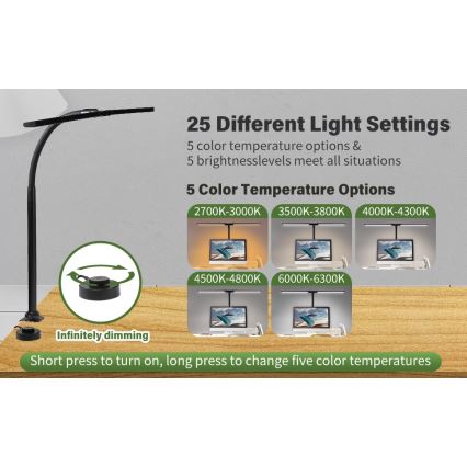 LED Elastyczne ściemnialne oświetlenie monitora OFFICE LED/24W/230V 2700-6300K CRI 95