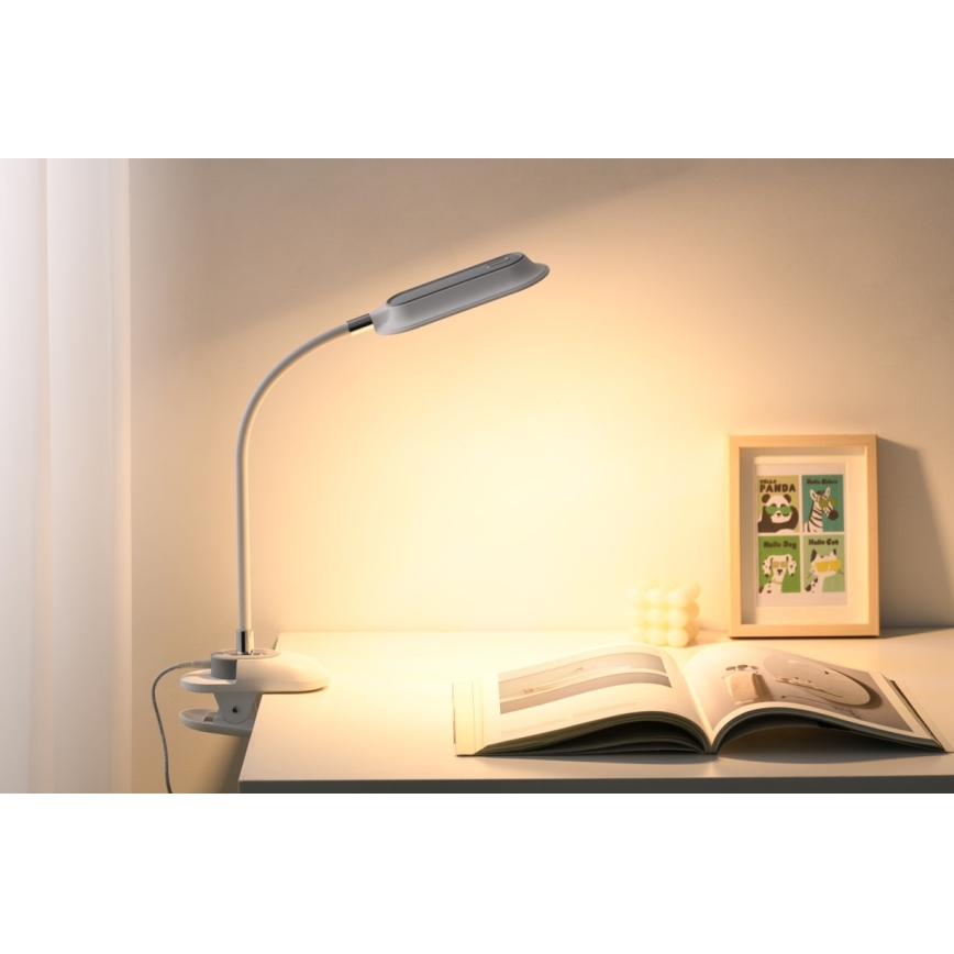 LED+CCT ściemnialna lampka biurkowa z klipsem CLIP LED/7,5W/230V 3000/4200/5000K biała