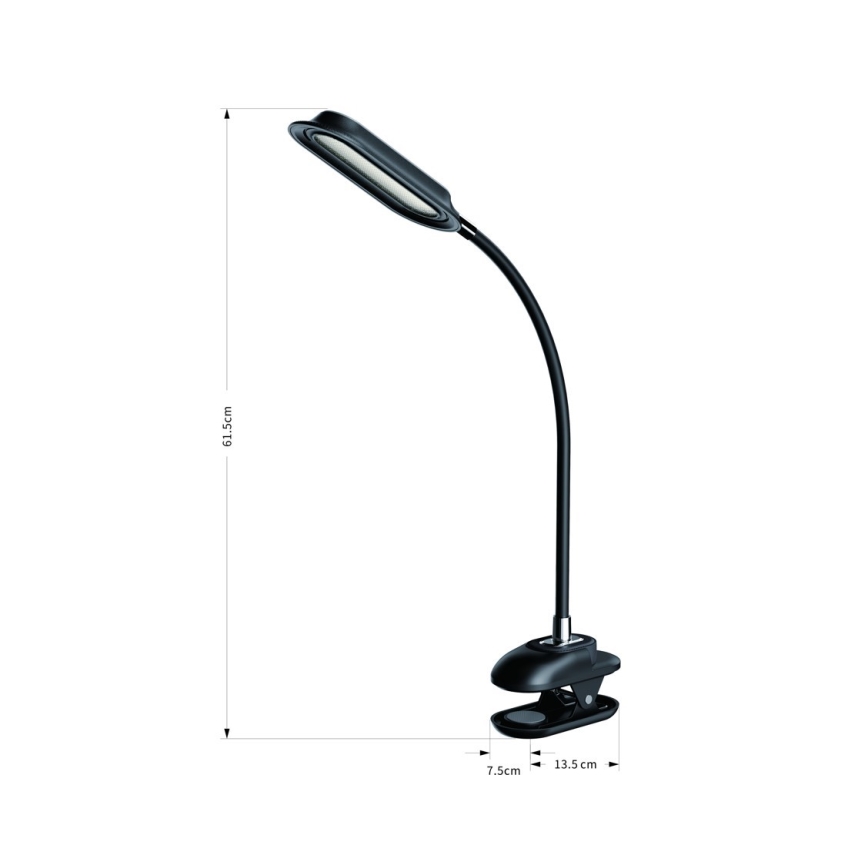LED+CCT ściemnialna lampa biurkowa z klipsem CLIP LED/7,5W/230V 3000/4200/5000K czarna