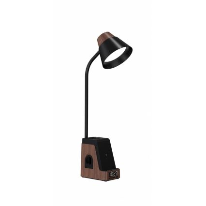LED+CCT ściemnialna lampa stołowa z bezprzewodowym ładowaniem QI IDEAL LED/8W/230V 2700/4000/5000K brązowa
