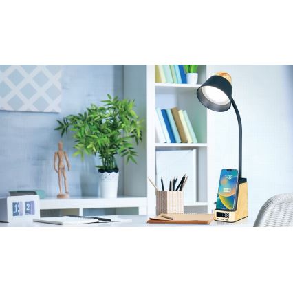 LED+CCT ściemnialna lampa stołowa z bezprzewodowym ładowaniem Qi IDEAL LED/8W/230V 2700/4000/5000K beżowy