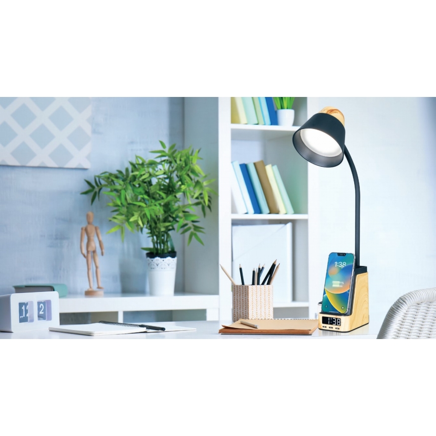 LED+CCT ściemnialna lampa stołowa z bezprzewodowym ładowaniem Qi IDEAL LED/8W/230V 2700/4000/5000K beżowy