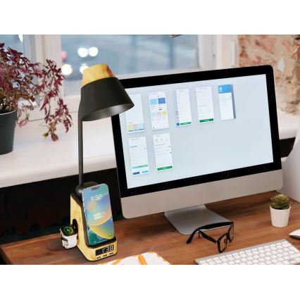 LED+CCT ściemnialna lampa stołowa z bezprzewodowym ładowaniem Qi IDEAL LED/8W/230V 2700/4000/5000K beżowy