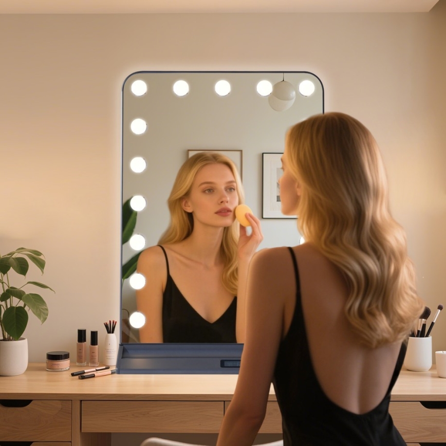 LED ściemnialne lustro do makijażu HOLLYWOOD LED/18W/230V 3000/4200/6000K szare