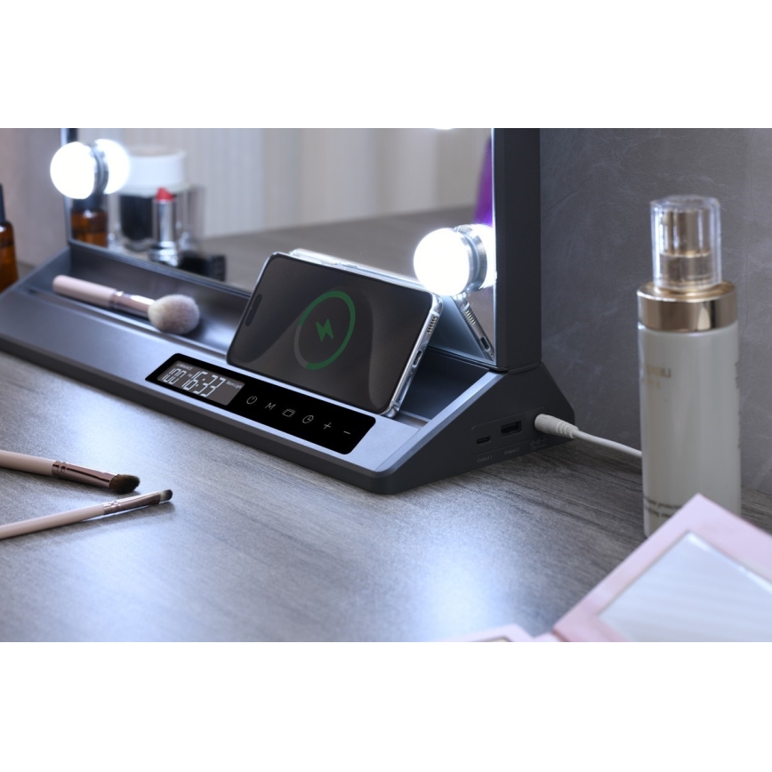 LED ściemnialne lustro do makijażu HOLLYWOOD LED/18W/230V 3000/4200/6000K szare