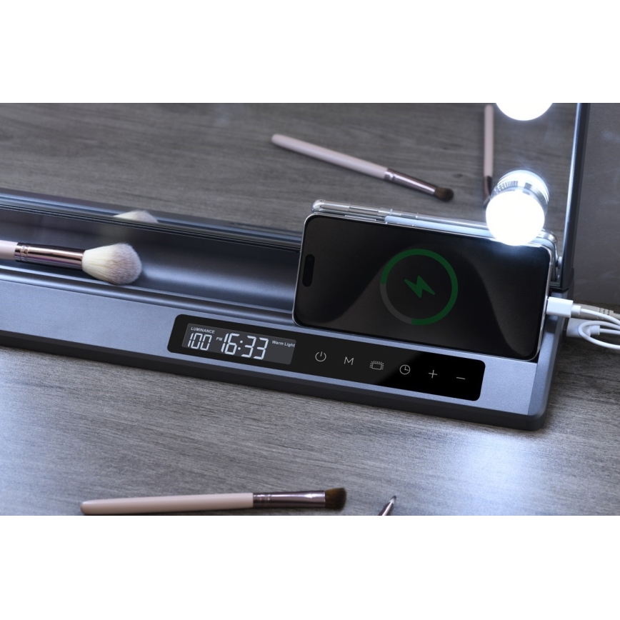 LED ściemnialne lustro do makijażu HOLLYWOOD LED/18W/230V 3000/4200/6000K szare