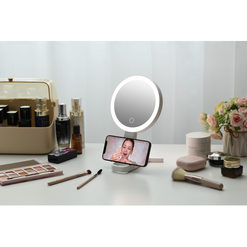 Immax 09103L - LED+CCT ściemniające lustro kosmetyczne SWEET LED/3W/5V białe