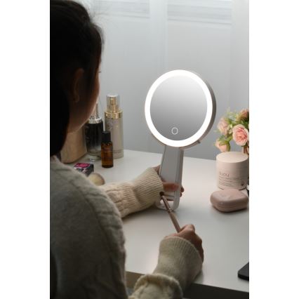 Immax 09103L - LED+CCT ściemniające lustro kosmetyczne SWEET LED/3W/5V białe