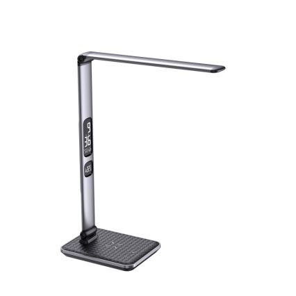 LED Ściemniana lampa biurkowa LED/8,5W/230V z bezprzewodowym ładowaniem srebrna