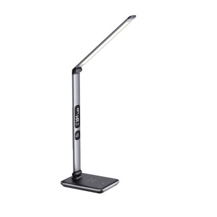 LED Ściemniana lampa biurkowa LED/8,5W/230V z bezprzewodowym ładowaniem srebrna